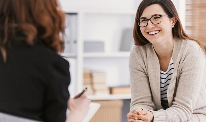 Qualified, licensed therapist meets with patient in Southern California.